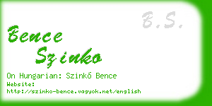 bence szinko business card
